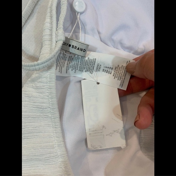 NWT Lucky‎ Brand Havana Lace-Up One-Piece Swimsuit in White [SZ Large ] - Picture 8 of 8